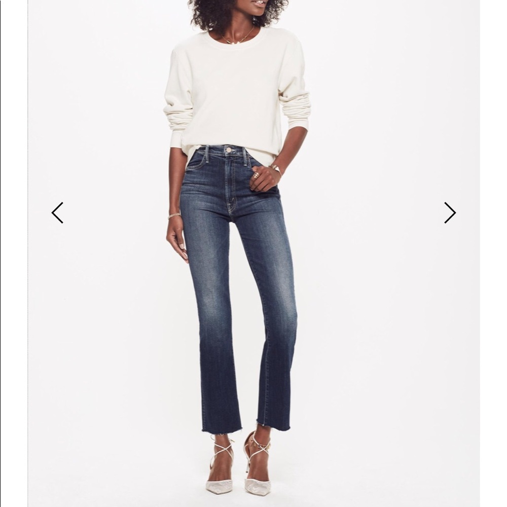 Mother hustler ankle fray jeans